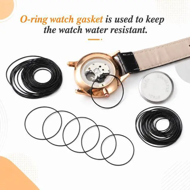 Alt view image 5 of 7 - 112Pcs O Ring Watch Gasket Kit, 0.6 mm Waterproof Rubber Watch Sealing Ring Replacement Watches Repair Tools for Watches Back Cover