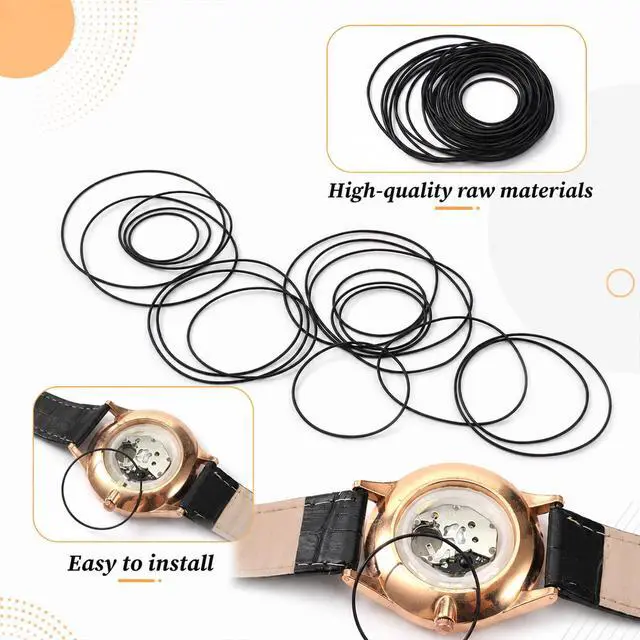 Alt view image 3 of 7 - 112Pcs O Ring Watch Gasket Kit, 0.6 mm Waterproof Rubber Watch Sealing Ring Replacement Watches Repair Tools for Watches Back Cover