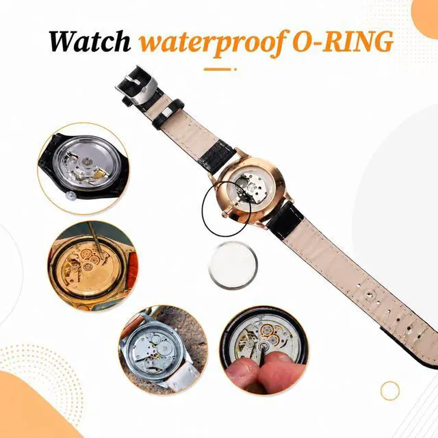 Alt view image 7 of 7 - 112Pcs O Ring Watch Gasket Kit, 0.6 mm Waterproof Rubber Watch Sealing Ring Replacement Watches Repair Tools for Watches Back Cover