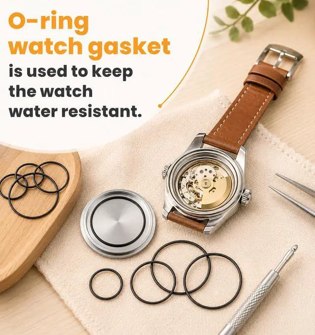 Alt view image 6 of 7 - 28Pcs Watch Gasket, 0.6mm Watch Rubber Seal O-Ring Kit Assorted | Black rubber, 0.6mm thickness, 13-40mm assorted diameters, waterproof sealing, watch back cover repair and replacement.