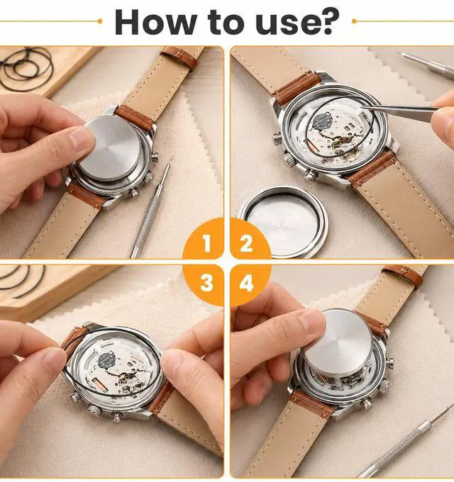 Alt view image 3 of 7 - 28Pcs Watch Gasket, 0.6mm Watch Rubber Seal O-Ring Kit Assorted | Black rubber, 0.6mm thickness, 13-40mm assorted diameters, waterproof sealing, watch back cover repair and replacement.