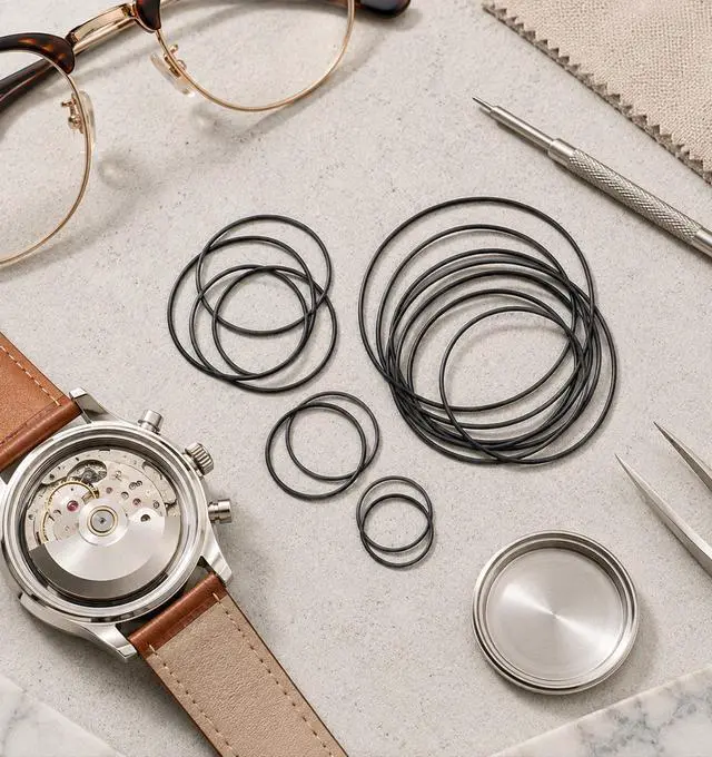 Alt view image 7 of 7 - 28Pcs Watch Gasket, 0.6mm Watch Rubber Seal O-Ring Kit Assorted | Black rubber, 0.6mm thickness, 13-40mm assorted diameters, waterproof sealing, watch back cover repair and replacement.