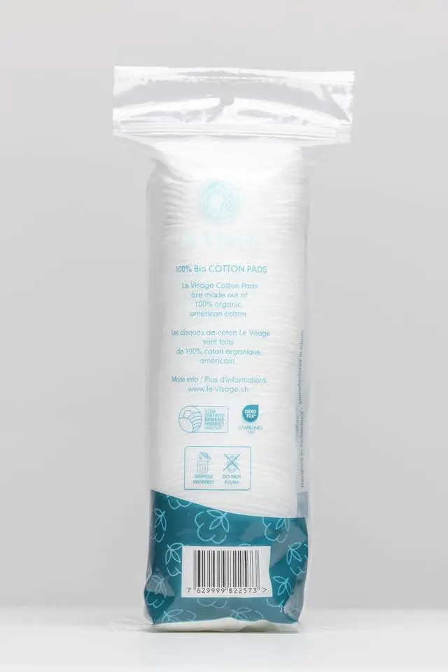 Alt view image 2 of 7 - Switzerland Ultra-Soft Cotton Pads - 100% Cotton, Hypoallergenic for Sensitive Skin, 80 Pieces - Premium Cotton Balls and Cotton Rounds for Face Care