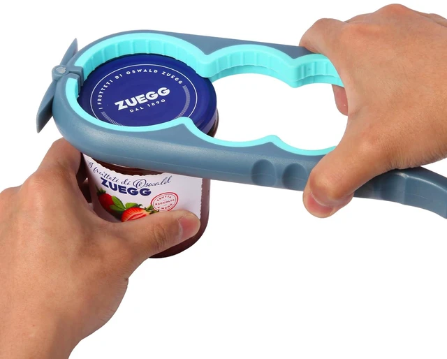 Main image of Jar Opener for Weak Hands, Seniors with Arthritis, Bottle Opener to Remove Stubborn Lids, Mutil Can Opener Gripper for Anyone with Low Strength (Blue and Grey)