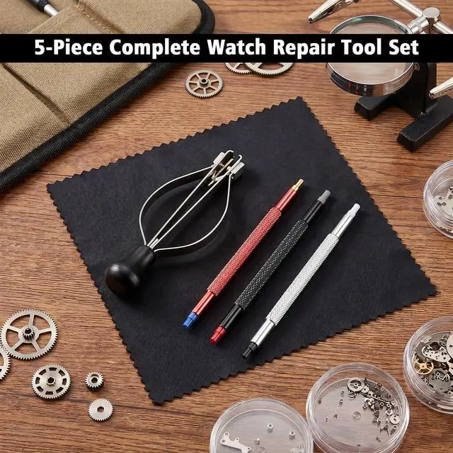 Alt view image 2 of 7 - Amabro 5Pcs Watch Hand Removal Tools Professional Watchmaker Repair Setting | Watchmaker Tool Set Stainless Steel Hand Pressers Pusher Plunger Lever Puller for Watch Hand Setting Hour Minute Second Ha