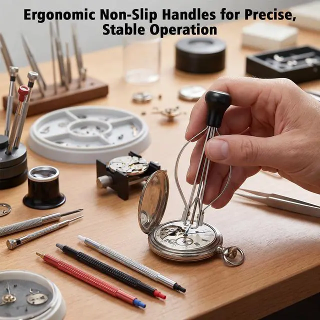 Alt view image 3 of 7 - Amabro 5Pcs Watch Hand Removal Tools Professional Watchmaker Repair Setting | Watchmaker Tool Set Stainless Steel Hand Pressers Pusher Plunger Lever Puller for Watch Hand Setting Hour Minute Second Ha