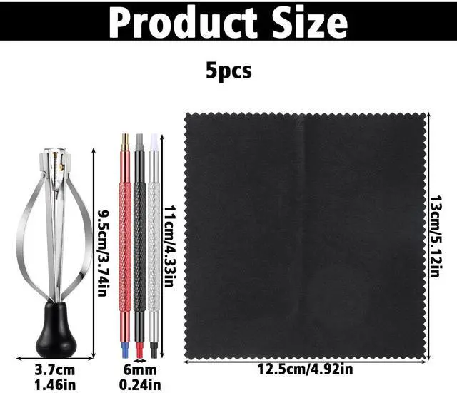 Alt view image 5 of 7 - Amabro 5Pcs Watch Hand Removal Tools Professional Watchmaker Repair Setting | Watchmaker Tool Set Stainless Steel Hand Pressers Pusher Plunger Lever Puller for Watch Hand Setting Hour Minute Second Ha