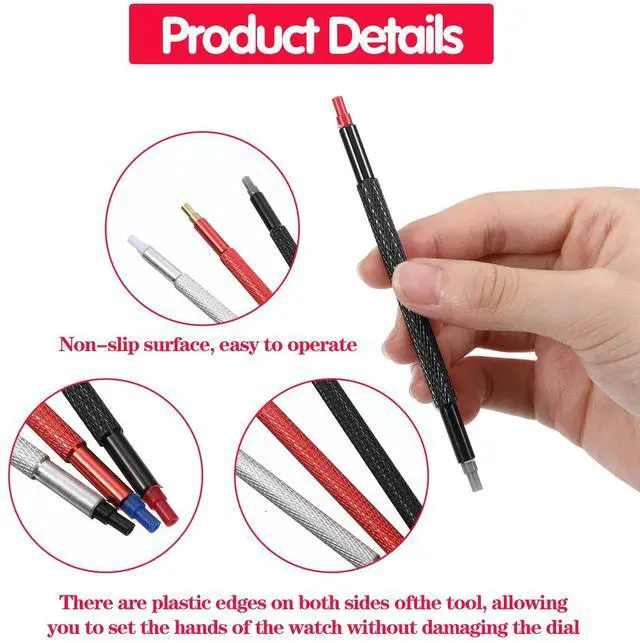 Alt view image 4 of 7 - 7Pcs Watch Hands Repair Tool Kit, Watch Hand Removal Tool Repair Kit | Watch Repair Kit Watchmakers Wristwatch Hand Setting Tools with Lever Remover and Pusher for Hour Minute Second Hands