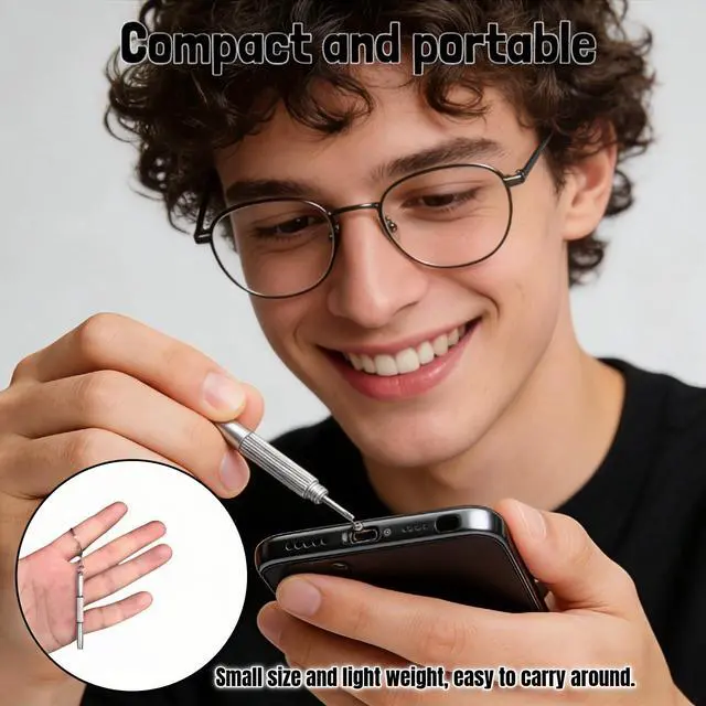 Alt view image 7 of 7 - Glasses Repair Kit, 2-Pack 3-in-1 Precision Screwdriver Set with Keychain, Mini Stainless Steel Screwdriver Tool for Eyeglasses, Sunglasses, Phone, Watch, Laptop, and Jewelry (Flathead, Phillips, Hex)