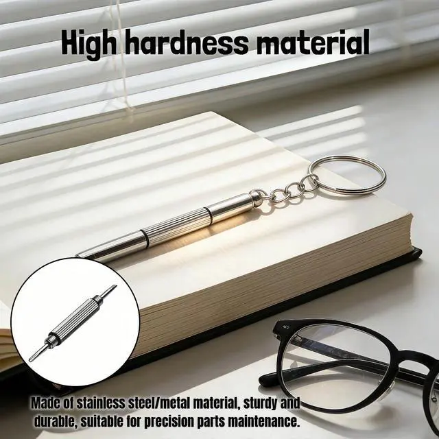 Alt view image 5 of 7 - Glasses Repair Kit, 2-Pack 3-in-1 Precision Screwdriver Set with Keychain, Mini Stainless Steel Screwdriver Tool for Eyeglasses, Sunglasses, Phone, Watch, Laptop, and Jewelry (Flathead, Phillips, Hex)