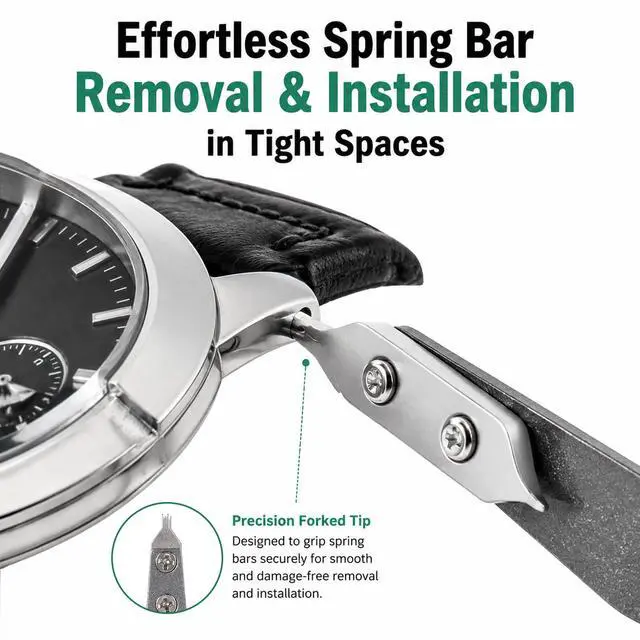 Alt view image 3 of 7 - Gsbnjuy 7825 Watch Spring Bar Tweezer V Shape Watch Tweezers | Watch Spring Bar Plier Removal Tool, Aluminum Alloy Lug Removal Fitting Tool for Watchmaker and Repairer