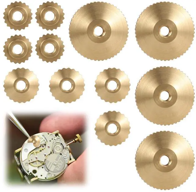 Main image of Brass Clock Hand Nut Assortment Grandfather Wall Mantel Clock Hands | 12pcs, 5/6/10mm OD, Parts Replacement Kit, for Smooth Timekeeping, Clocks Repair Parts
