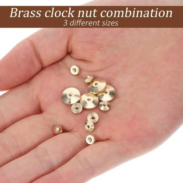 Alt view image 3 of 7 - Brass Clock Hand Nut Assortment Grandfather Wall Mantel Clock Hands | 12pcs, 5/6/10mm OD, Parts Replacement Kit, for Smooth Timekeeping, Clocks Repair Parts