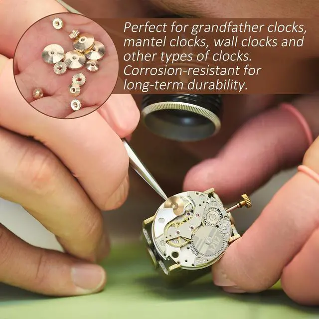 Alt view image 4 of 7 - Brass Clock Hand Nut Assortment Grandfather Wall Mantel Clock Hands | 12pcs, 5/6/10mm OD, Parts Replacement Kit, for Smooth Timekeeping, Clocks Repair Parts