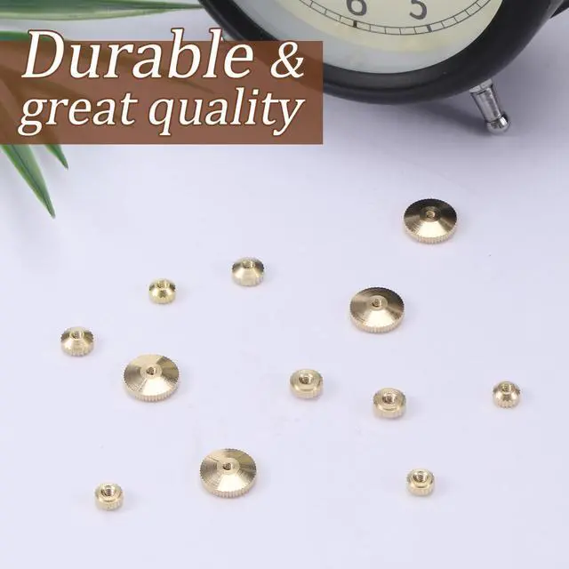 Alt view image 6 of 7 - Brass Clock Hand Nut Assortment Grandfather Wall Mantel Clock Hands | 12pcs, 5/6/10mm OD, Parts Replacement Kit, for Smooth Timekeeping, Clocks Repair Parts