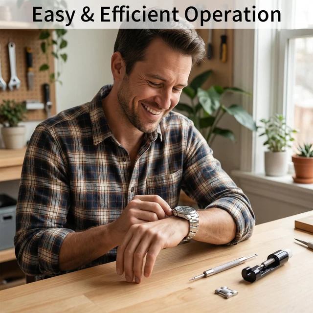 Alt view image 5 of 6 - 8PCS Watch Link Removal Kit, Adjust and Remove Bracelets Tools with 5 PCS Replacement Pins, Watch Pin Remover Tool, Watches Sizing Adjustment Tool Kit for Watches Repair and Sizing
