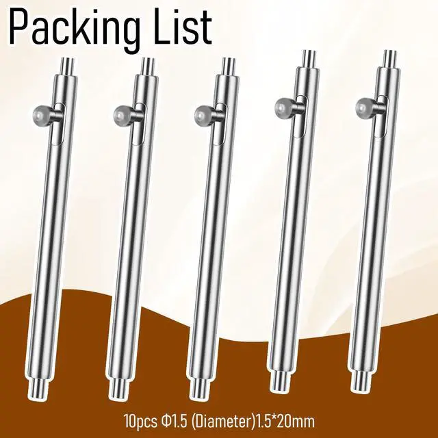 Alt view image 6 of 7 - Watch Band Pins, 10 Pcs Stainless Steel Quick Release Spring Bars 20mm Spring Bars 1.5mm Diameter for Watch Band Strap