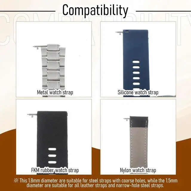 Alt view image 7 of 7 - Watch Band Pins, 10 Pcs Stainless Steel Quick Release Spring Bars 20mm Spring Bars 1.5mm Diameter for Watch Band Strap