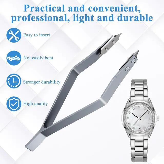 Alt view image 3 of 7 - Spring Bar Tweezer, V Shaped Watch Spring Bar Tool Stainless Steel Watches Tweezers Watches Repair Tools Remover Repair for Watchmaker and Repairer Enthusiasts, Band Adjustment and Link Removal