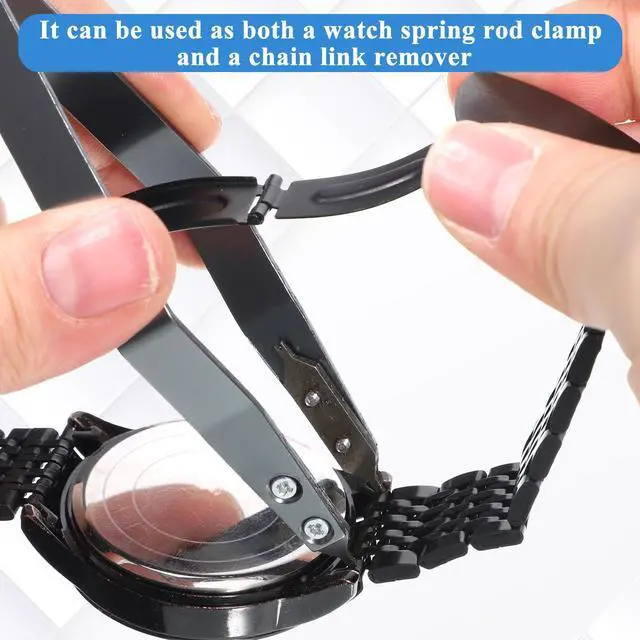 Alt view image 4 of 7 - Spring Bar Tweezer, V Shaped Watch Spring Bar Tool Stainless Steel Watches Tweezers Watches Repair Tools Remover Repair for Watchmaker and Repairer Enthusiasts, Band Adjustment and Link Removal