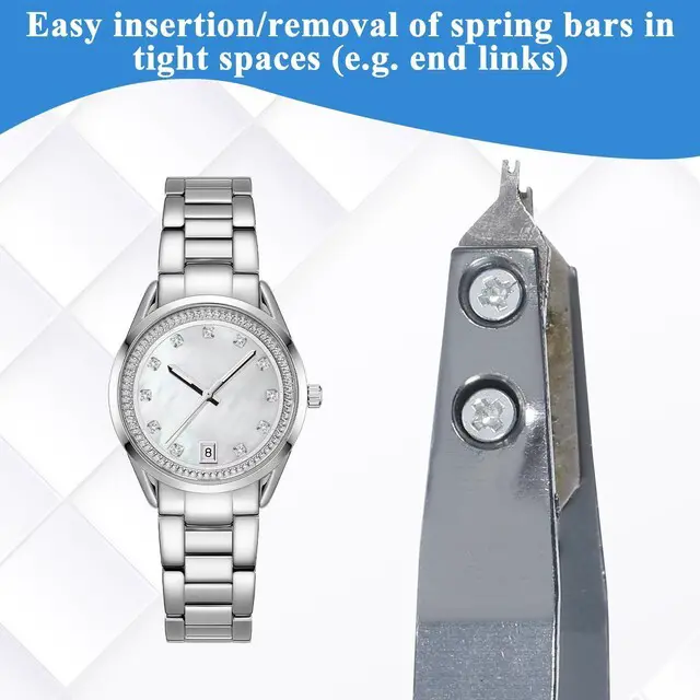 Alt view image 6 of 7 - Spring Bar Tweezer, V Shaped Watch Spring Bar Tool Stainless Steel Watches Tweezers Watches Repair Tools Remover Repair for Watchmaker and Repairer Enthusiasts, Band Adjustment and Link Removal