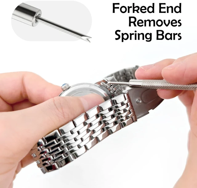 Alt view image 3 of 6 - Dual-ended Watch Strap Removal Tool, for Sizing Strap, Repair | Watch Link Removal Tool, Spring Bar Tool, Knurled Handle, Fit for Watch Repair Shops, Home