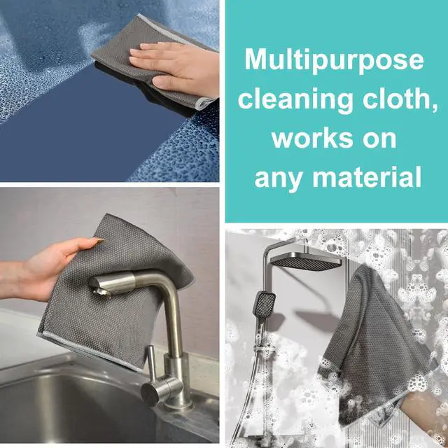 Alt view image 6 of 7 - Microfiber Glass Cleaning ClothsWindow Cleaning Cloth Lint free Scratch Free Polishing Cloths for Dishes Eyeglasses Car Stainless Steel Appliances Mirrors Screens 16In x 16In Gray 8Pack