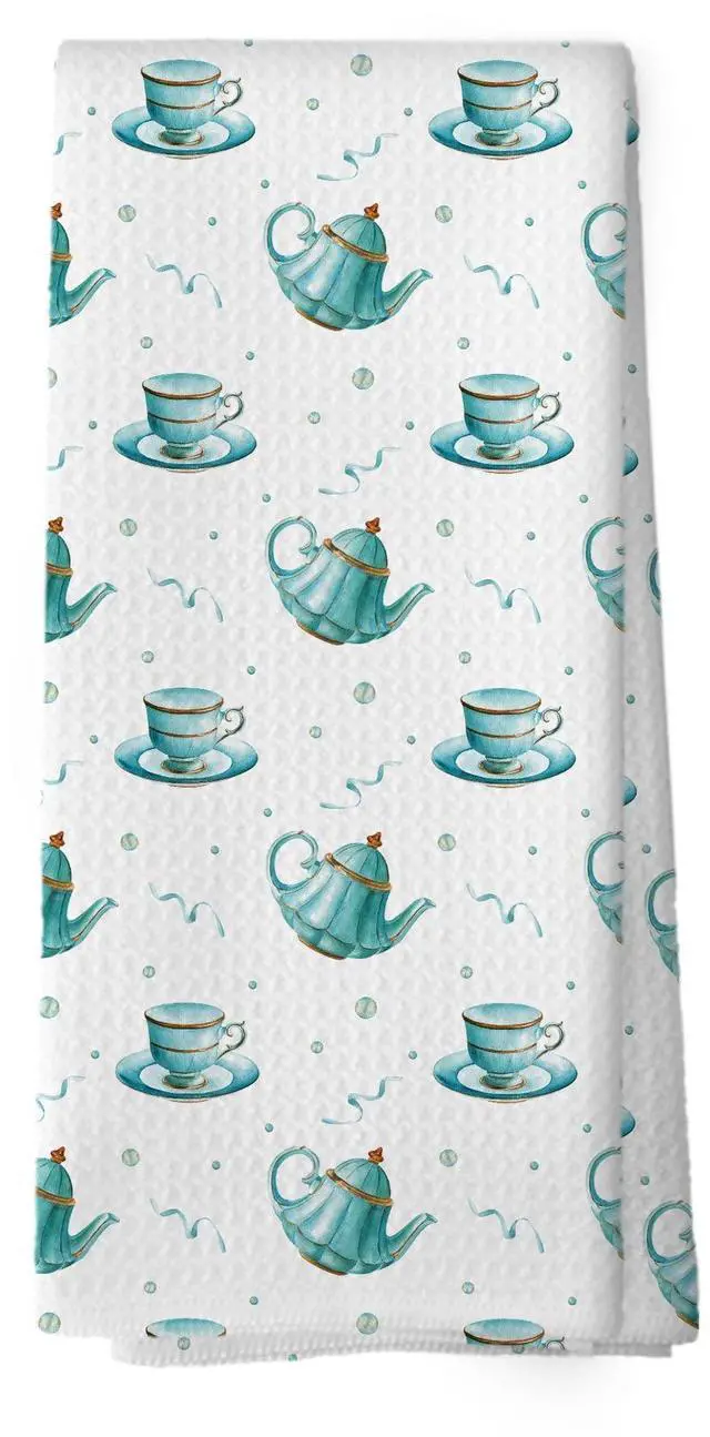 Main image of English Cottage Kitchen Dish Towels, Coffee Tea Gifts for Women, Vintage Blue English Country Tea Time Cottagecore Hand Towels Kitchen Tea Towel Decorations, 16x24inch