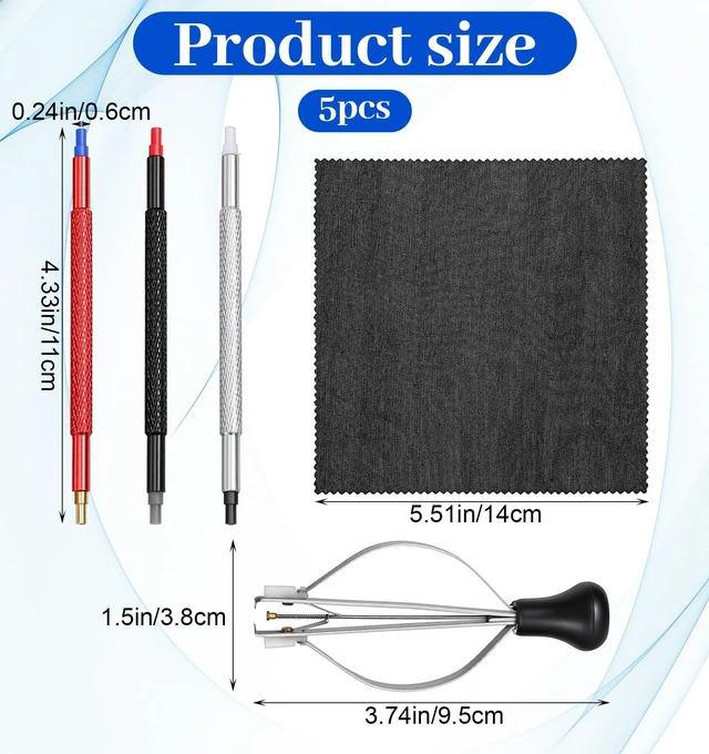Alt view image 2 of 7 - 5PCS Watch Hand Tool, Stainless Steel Watch Hand Removal Tool Repair Kit | Watch Hand Setting Tool Pressers Pusher Removers Lever Minute Second, Puller Plunger Set