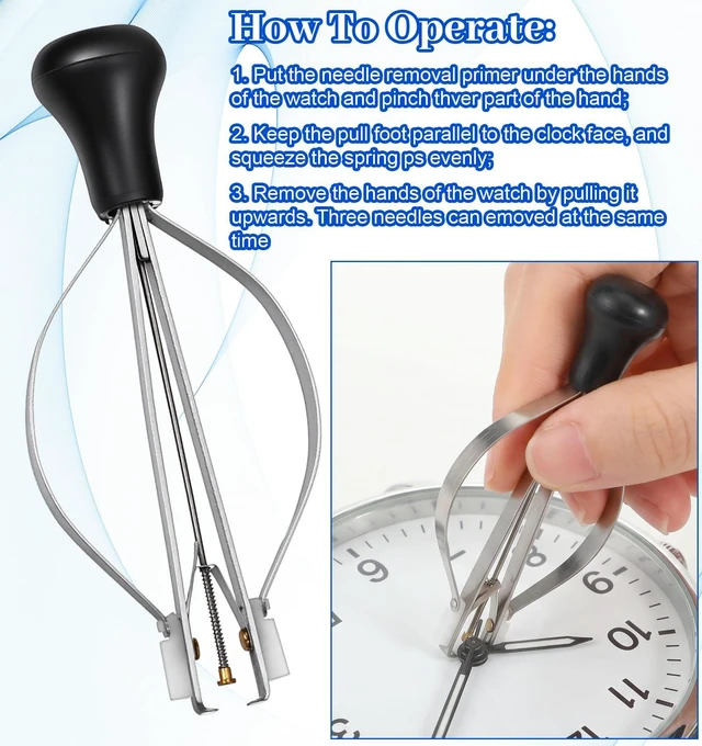 Alt view image 5 of 7 - 5PCS Watch Hand Tool, Stainless Steel Watch Hand Removal Tool Repair Kit | Watch Hand Setting Tool Pressers Pusher Removers Lever Minute Second, Puller Plunger Set