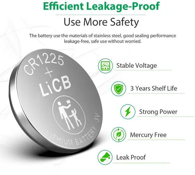Alt view image 5 of 7 - CR1225 Battery,Long-Lasting & High Capacity CR1225 Lithium Batteries,3 Volt Coin & Button Cell (5-Pack)