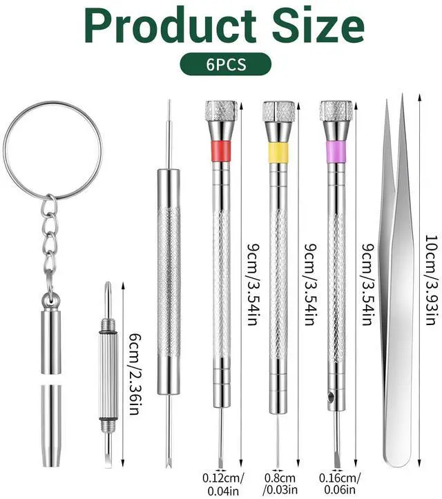 Alt view image 2 of 7 - Hpmjz 6 Pc Precision Jeweler Screwdriver Set Micro Watch Repair Screwdriver | Micro Precision Screwdriver, for Watch, Eyeglasses, Jewelry Work, Electronics Repair