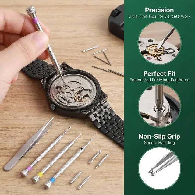 Alt view image 3 of 7 - Hpmjz 6 Pc Precision Jeweler Screwdriver Set Micro Watch Repair Screwdriver | Micro Precision Screwdriver, for Watch, Eyeglasses, Jewelry Work, Electronics Repair
