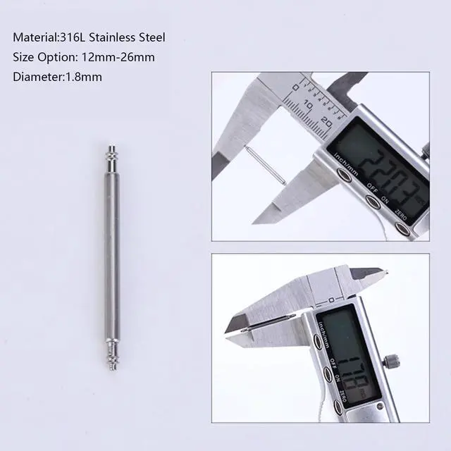 Alt view image 3 of 6 - 21mm Watch Band Spring Bars 4pcs, 1.8mm Diameter Watch Band Pins Stainless Steel Link Heavy Duty Replacement Tool for Watch Lug