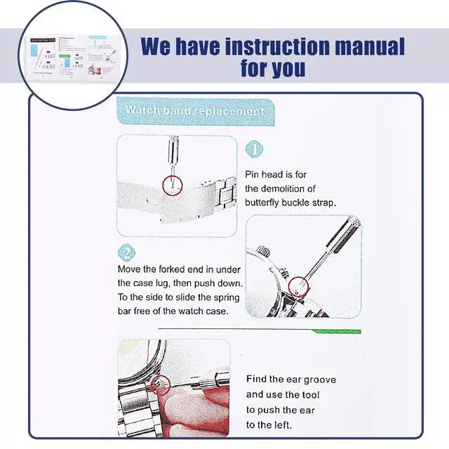 Alt view image 5 of 7 - 39PCS Watch Pins Replacement Kit, Watch Band Pins Repair Tool with Spring Bar, 18/20/22/24mm Stainless Steel Watches Pin for Watches Band Repair