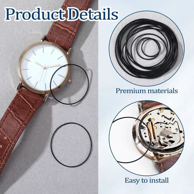 Alt view image 4 of 7 - 44 Pcs O Ring Watch Back Case Gaskets, Rubber Seals, 13-40mm | 2 Sizes Watch Gasket Kit, For Waterproof Watch Back Cover Repair