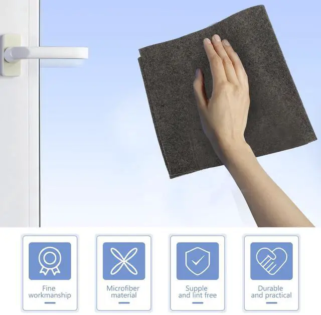 Alt view image 3 of 7 - Microfiber Glass Cleaning Cloths for Glasses Mirrors & Windows Lint Free Cleaning Cloths for Home Soft Wiping Towels 3 Pack 11.81 X 11.81 in