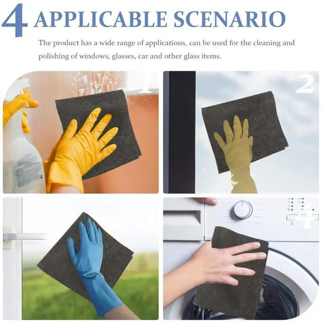 Alt view image 4 of 7 - Microfiber Glass Cleaning Cloths for Glasses Mirrors & Windows Lint Free Cleaning Cloths for Home Soft Wiping Towels 3 Pack 11.81 X 11.81 in