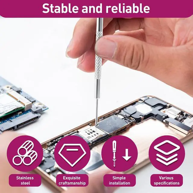 Alt view image 3 of 7 - 500-Pack Phillips Micro Self Tapping Screws Kit with Screwdriver | Stainless Steel Micro Self-Tapping Screws, 18 Assorted Sizes with Screwdriver for Eyeglasses, Watches & Small Electronics