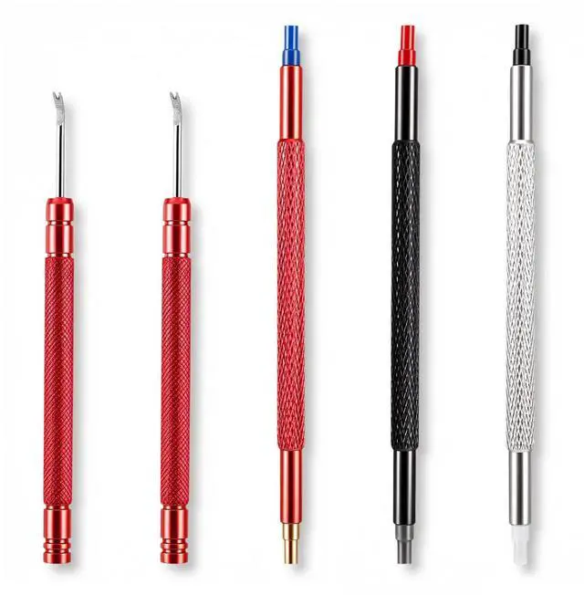 Main image of 5Pcs Watch Hand Removal Tool, Watch Hand Setting Tool | Wristwatch Repair Tools, with 3pcs Watches Hands Presser Pusher, and 2pcs Removers Lever, Minute Second Removal, Puller