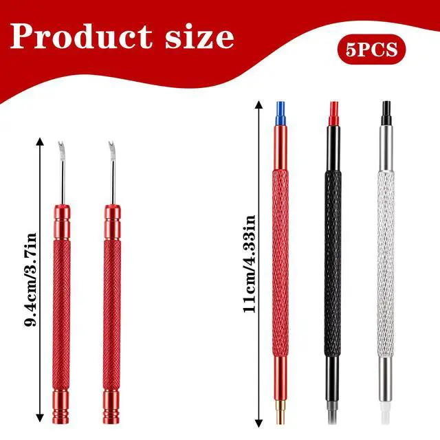 Alt view image 2 of 7 - 5Pcs Watch Hand Removal Tool, Watch Hand Setting Tool | Wristwatch Repair Tools, with 3pcs Watches Hands Presser Pusher, and 2pcs Removers Lever, Minute Second Removal, Puller