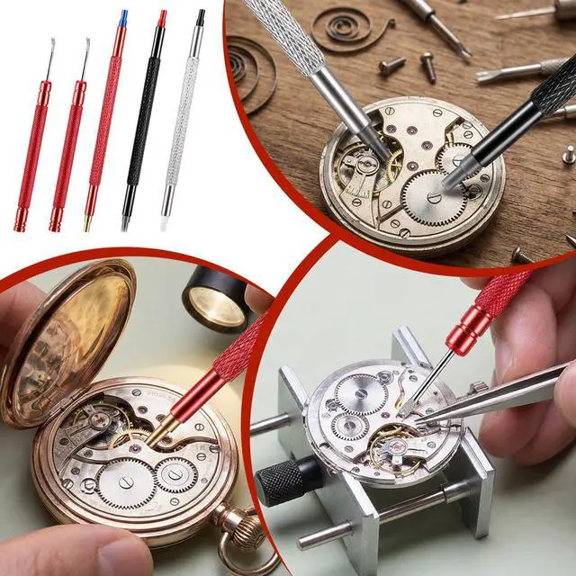Alt view image 3 of 7 - 5Pcs Watch Hand Removal Tool, Watch Hand Setting Tool | Wristwatch Repair Tools, with 3pcs Watches Hands Presser Pusher, and 2pcs Removers Lever, Minute Second Removal, Puller