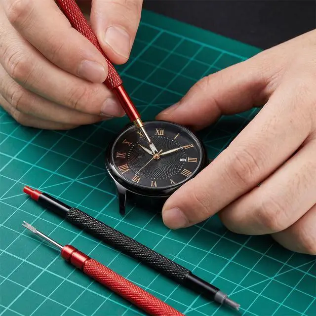 Alt view image 4 of 7 - 5Pcs Watch Hand Removal Tool, Watch Hand Setting Tool | Wristwatch Repair Tools, with 3pcs Watches Hands Presser Pusher, and 2pcs Removers Lever, Minute Second Removal, Puller