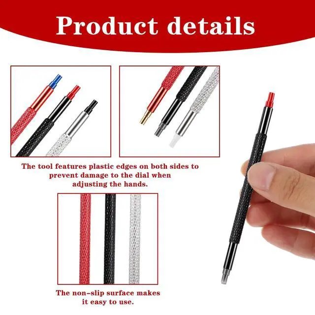 Alt view image 5 of 7 - 5Pcs Watch Hand Removal Tool, Watch Hand Setting Tool | Wristwatch Repair Tools, with 3pcs Watches Hands Presser Pusher, and 2pcs Removers Lever, Minute Second Removal, Puller