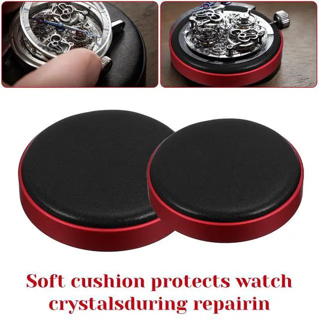 Alt view image 5 of 7 - Watch Cushion, Round Leather Watch Pad, Non-Slip Watches Case Cushions, for Repair Watches Exquisite Metal Objects, for Movement Changing Battery Repair Kit Tool