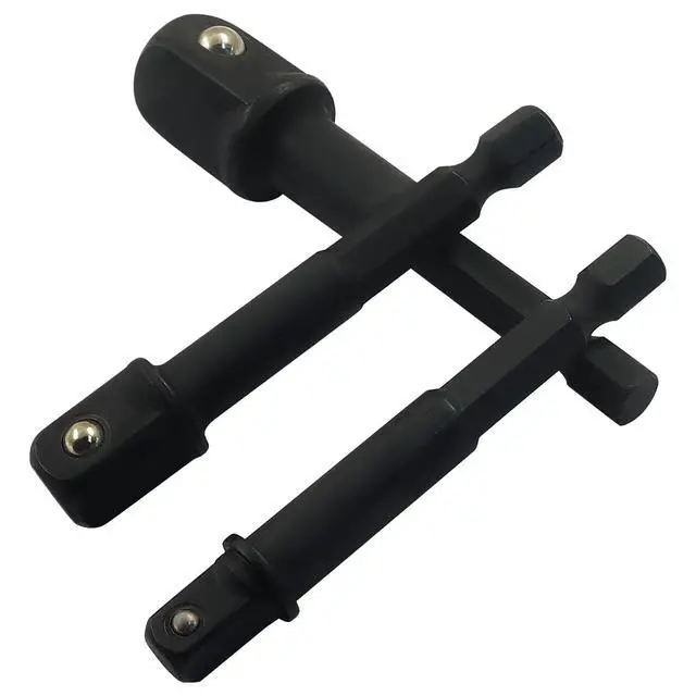 Alt view image 5 of 5 - 3PCS Impact Grade Socket Adaptor Set, 1/4" 3/8" 1/2", Black | Hex Shank Drill Bit Adapter for Drills Impact Wrenches Power Tools