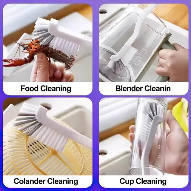 Alt view image 5 of 7 - 12Pcs Crevice Cleaning Brush Set, Hard Bristle Multi-Purpose Household Cleaning Tools for Kitchen Bathroom Tile Grout Window Track, Bamboo Pot Brush + Copper Wire Brush + Scraper