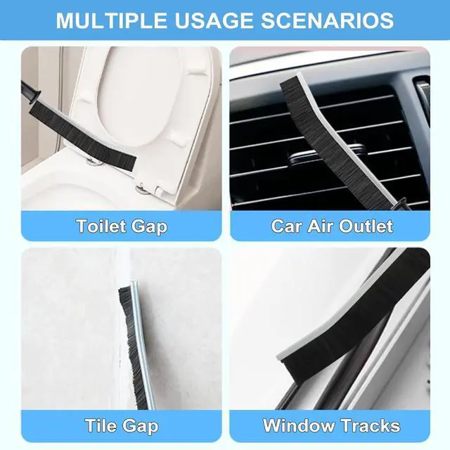 Alt view image 2 of 7 - 12Pcs Crevice Cleaning Brush Set, Hard Bristle Multi-Purpose Household Cleaning Tools for Kitchen Bathroom Tile Grout Window Track, Bamboo Pot Brush + Copper Wire Brush + Scraper