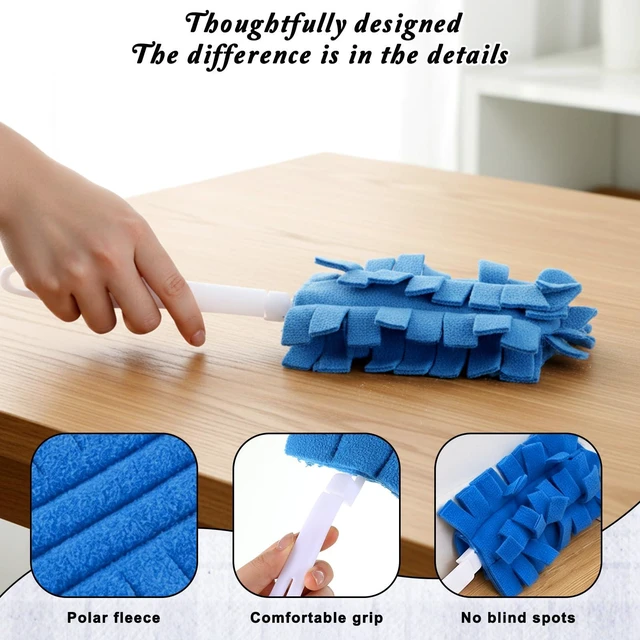 Alt view image 6 of 7 - 3PCS Reusable Duster Refill Microfiber Pad with 1Handle Cleaning Pad | Washable Reusable, 360° Electrostatic, Fleece Duster Refill, Fleece Duster-Refills, for Home, Furniture, Fans, Blinds, Car