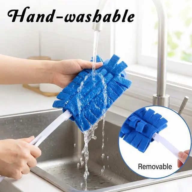 Alt view image 3 of 7 - 3PCS Reusable Duster Refill Microfiber Pad with 1Handle Cleaning Pad | Washable Reusable, 360° Electrostatic, Fleece Duster Refill, Fleece Duster-Refills, for Home, Furniture, Fans, Blinds, Car